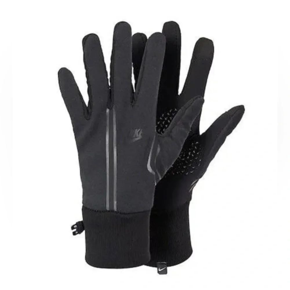 New Nike Men's TECH Fleece Gloves Black Size Large / XL Lightweight L/XL - Picture 3 of 3